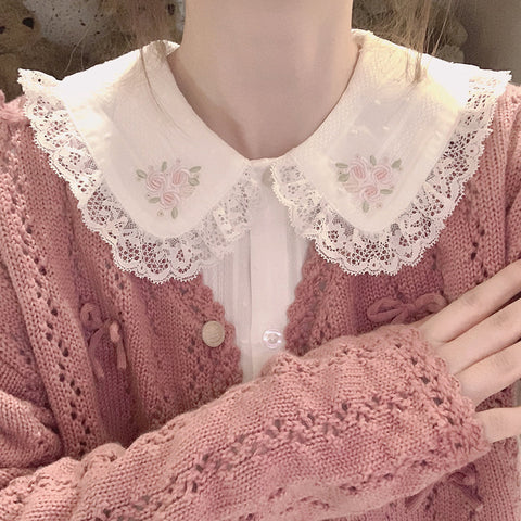 Camisa abotonada de Peter Pan con rosas