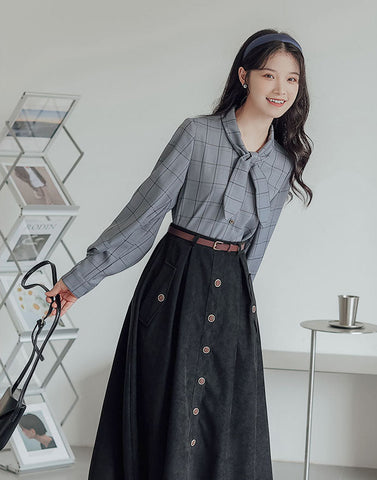 Button Up Suede Pinafore Dress