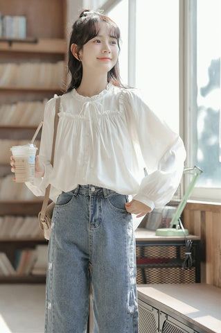 Essential Ruffle Trim Blouse