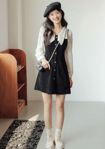 Lace Bow Sweater Dress