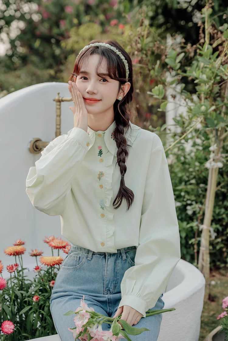 Floral Bouquet Embroidered Blouse