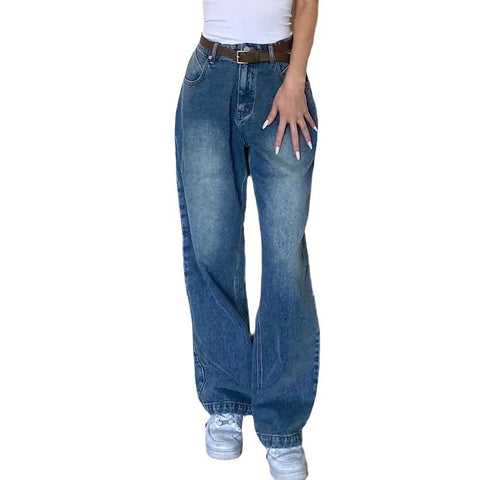 Washed Classic Denim Boyfriend Jeans