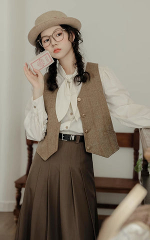 Gramps Herringbone Tweed Vest