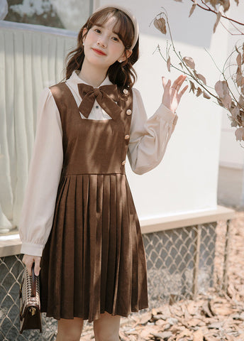 Varsity Pleated Twofer Dress