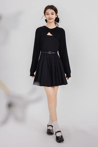 Two-Piece Mini Cami Dress & Sweater Set