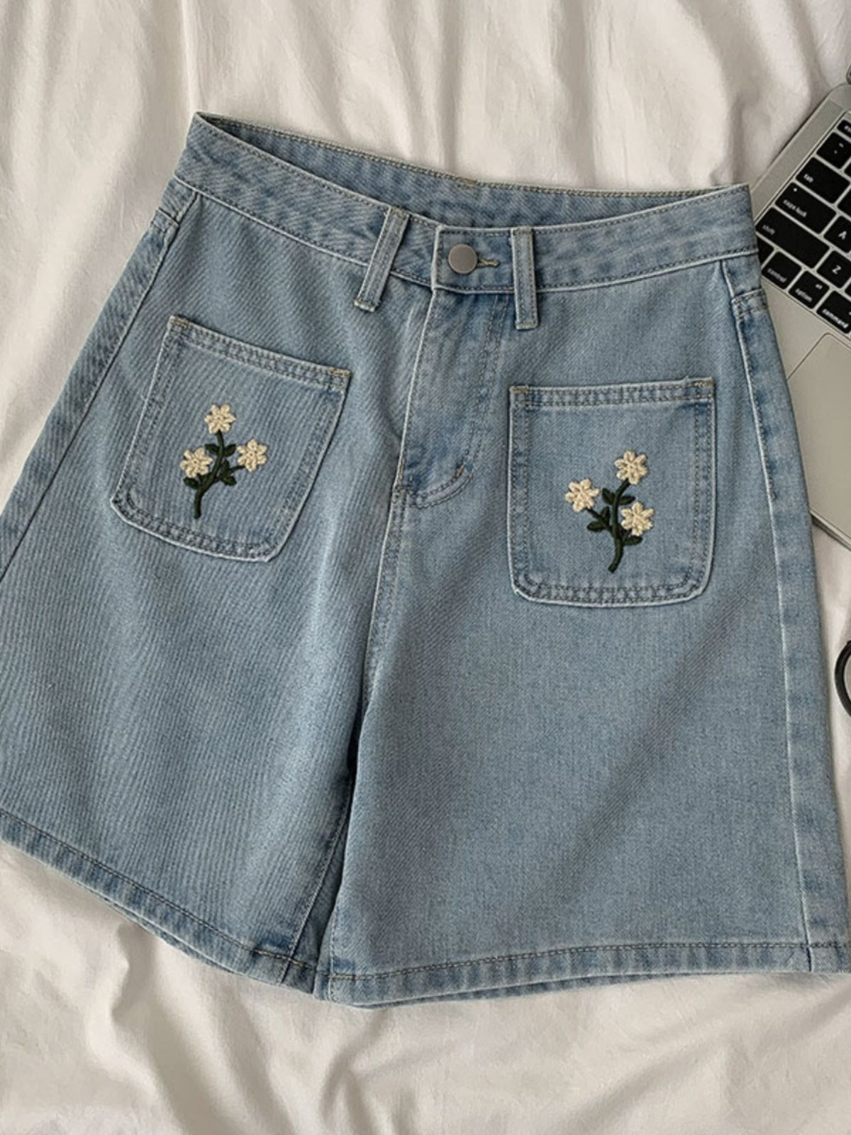 Posy Pockets Embroidered Shorts