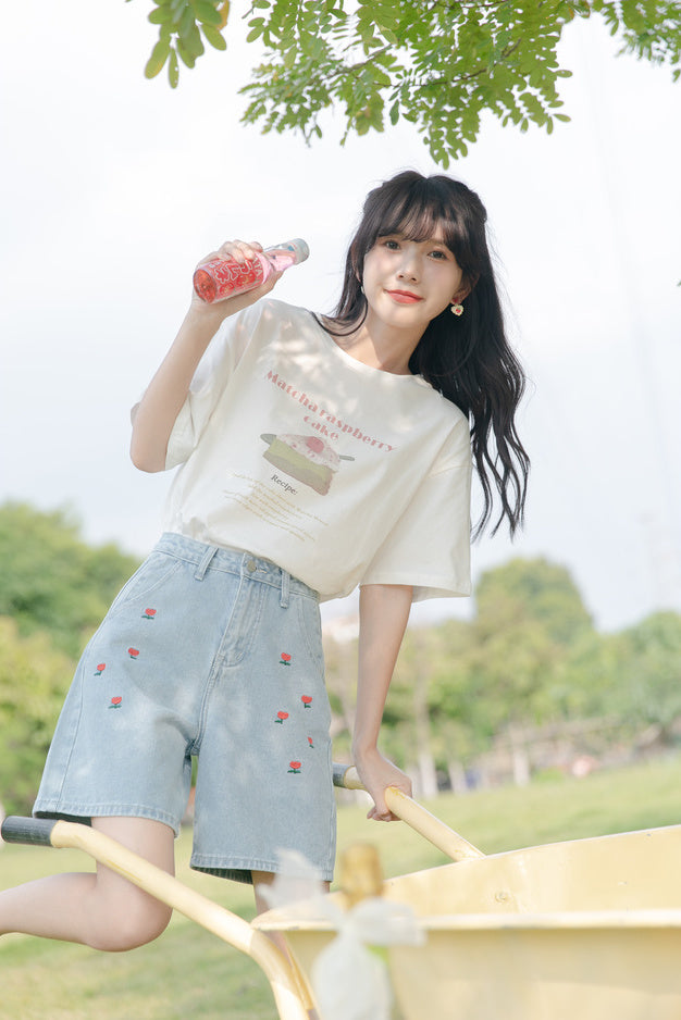 Little Tulip Embroidered Shorts