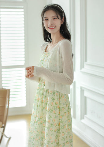 Vestido camisola con estampado de jardín de acuarela