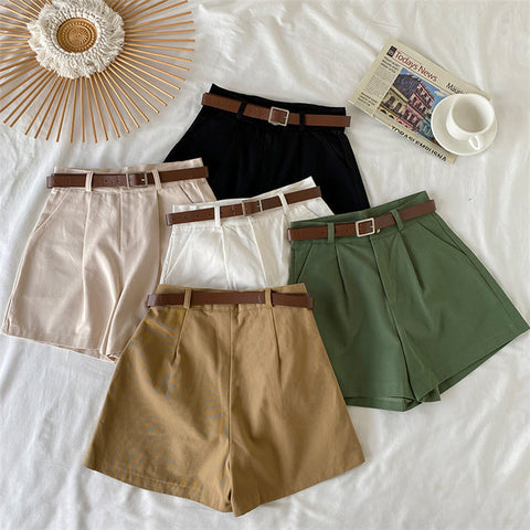 Everyday Neutrals Belted Shorts