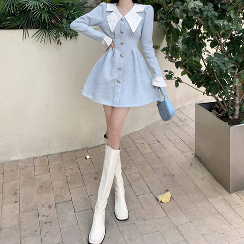 Sweet Bow Peter Pan Knit Dress