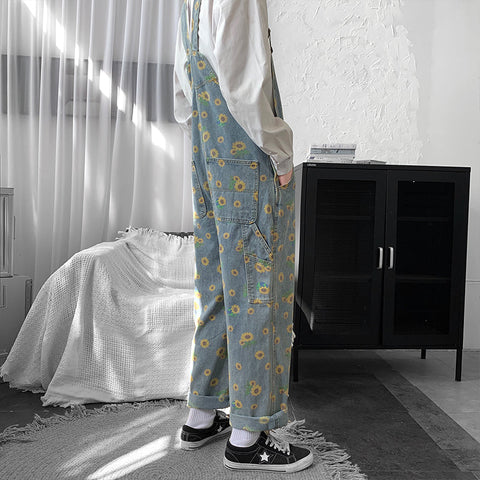 Sonnenblumen-Jeans-Overall