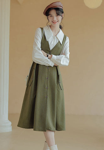 Traveller's Pinafore-Set mit Nadelstreifen