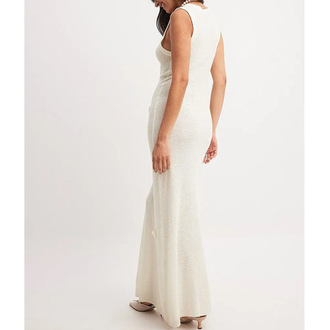 Knitted Floral Midi Dress