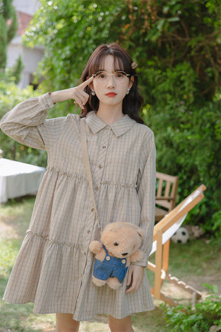 Curiosity Plaid Shirt Dress