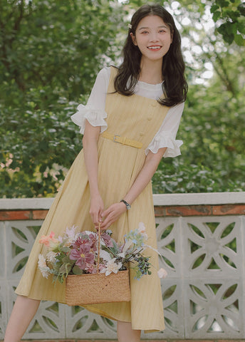 Vestido estilo pichi de rayas pastel