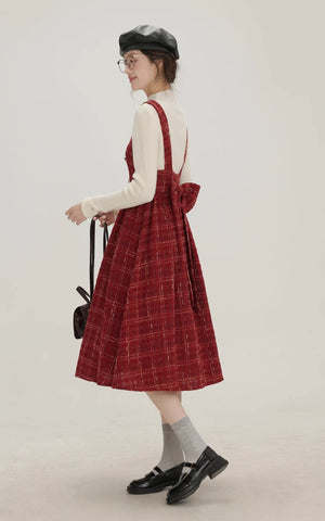 Sweet Apple Pie Plaid Pinafore Dress