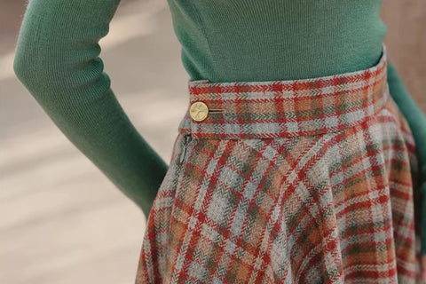 Maple – Karierter Midi-Tellerrock