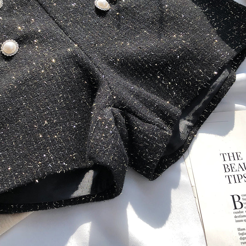 Pearl Trim Tweed Shorts