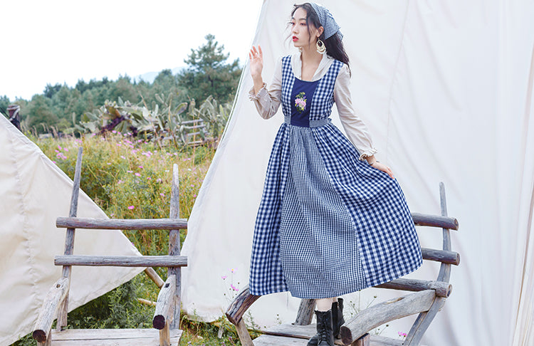 Gingham Pastures Twofer Midikleid