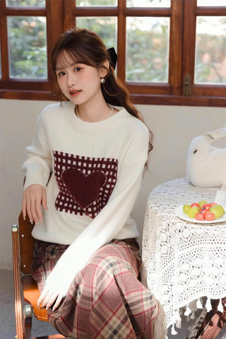 Patchwork Heart Sweater