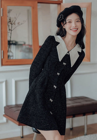 Sweet Bow Peter Pan Knit Dress