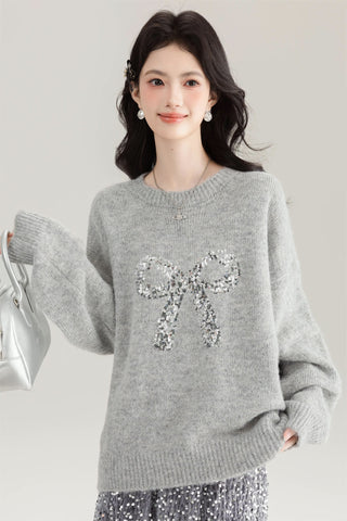 Sequin Bow Sweater
