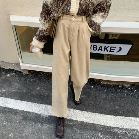 Pleated Corduroy Pants