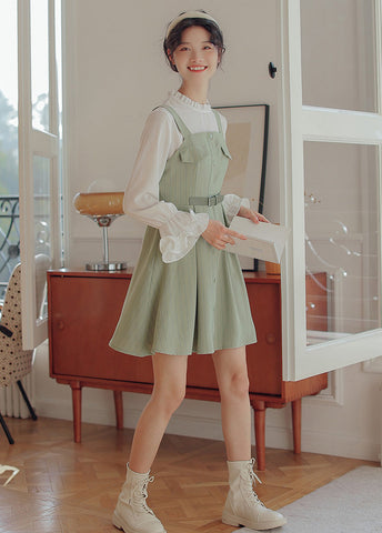 Vestido mini de rayas con botones