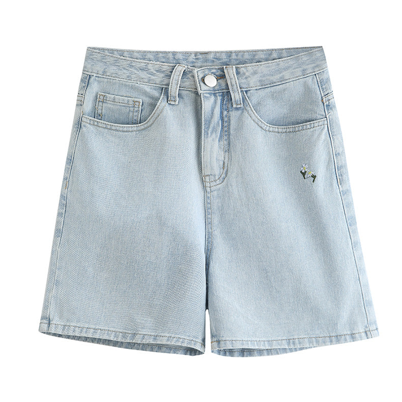 Summer Flowers Embroidered Shorts