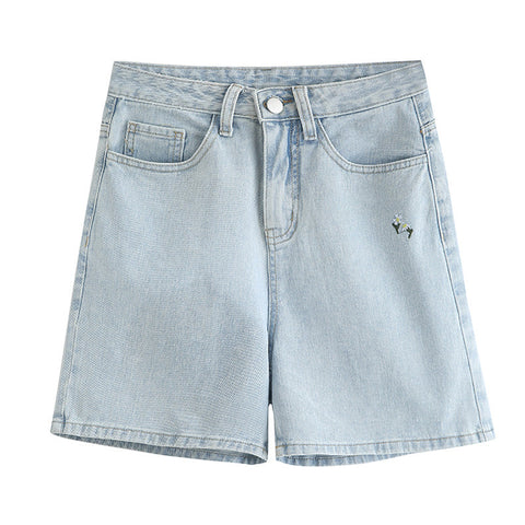 Summer Flowers Embroidered Shorts