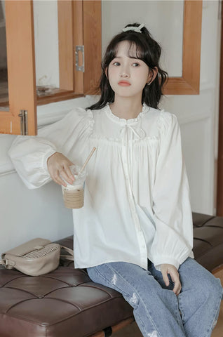 Essential Ruffle Trim Blouse