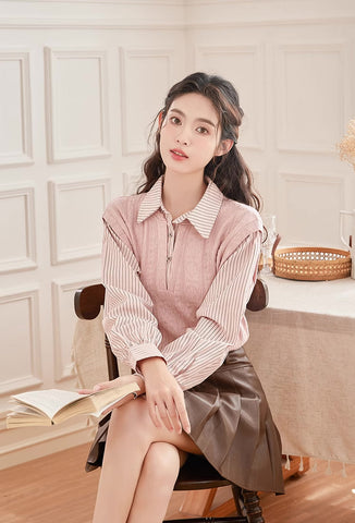 Easy Breezy Twofer Blouse Vest