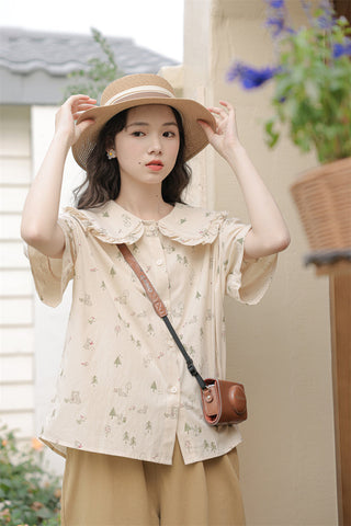 Forest Bunny Button Up Shirt