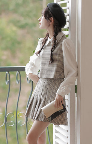 Preppy-kariertes zweiteiliges Set