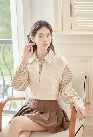 Easy Breezy Twofer Blouse Vest