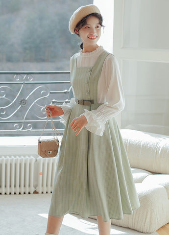 Vestido estilo pichi de rayas pastel