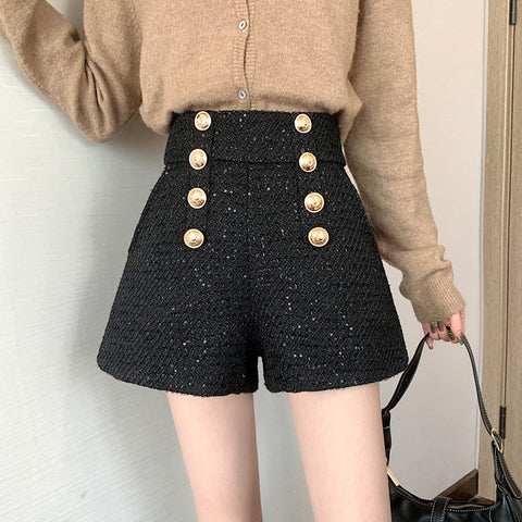 Pantalones cortos de tweed con lentejuelas a medida