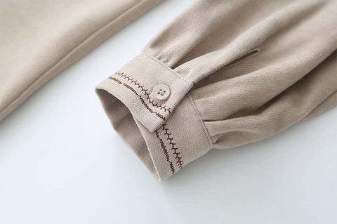 Hosenträgerrock / Bluse aus Cord-Wildleder