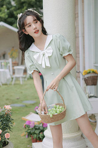 Süßes Matrosen-Minikleid mit Knöpfen