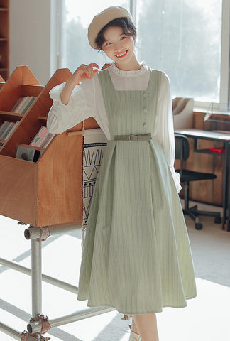 Vestido estilo pichi de rayas pastel