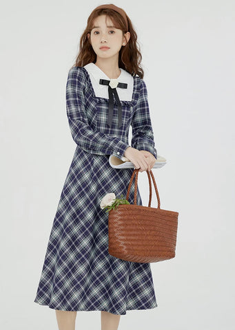 Uni Plaid Midi Dress