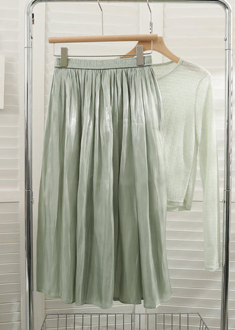 Satin Shine Midi Skirt