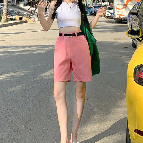 Rainbow Denim Bermuda Shorts