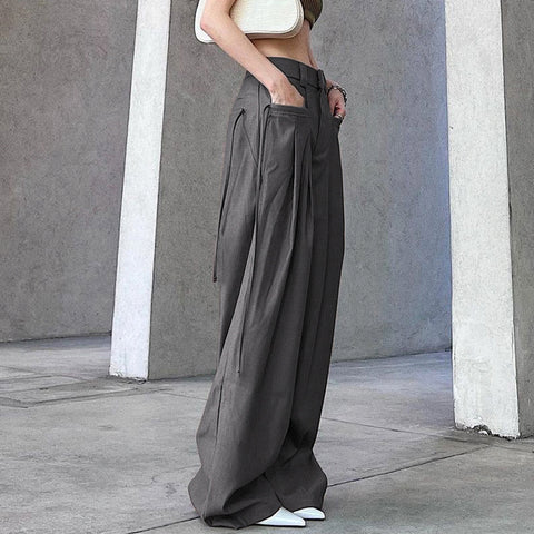 Cross Over Pleated Tailored Pants