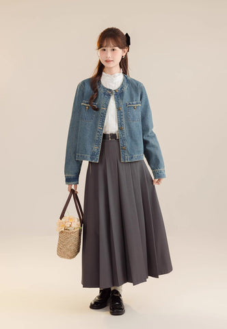 Plissierter Midi-Tennisrock