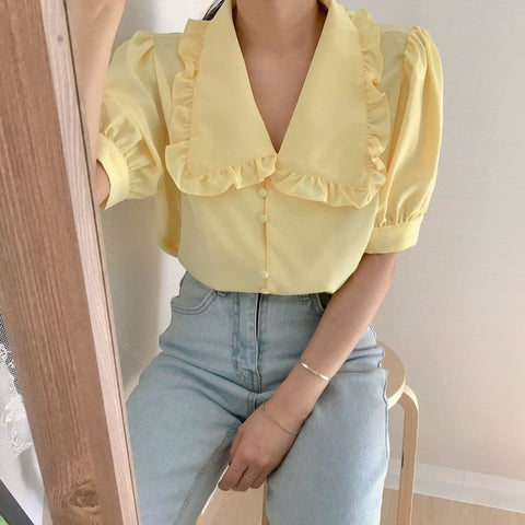 Peter Pan Collar Button Up Shirt