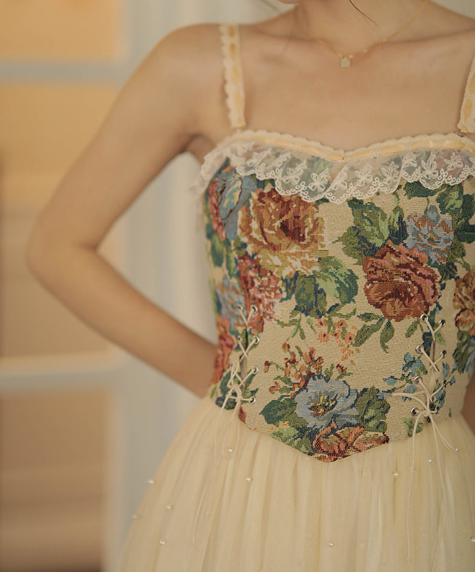 Rustic Floral Jacquard Corset