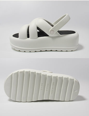 Velcro Cross Strap Platform Sandals