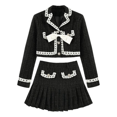 Conjunto de tweed sencillo y elegante