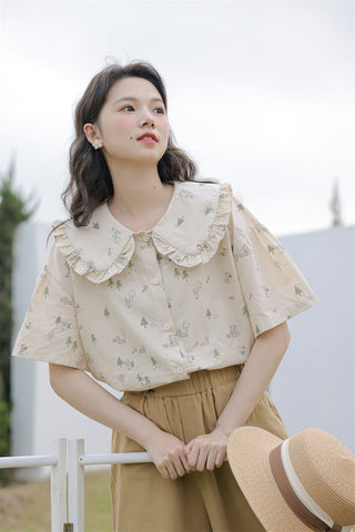 Forest Bunny Button Up Shirt